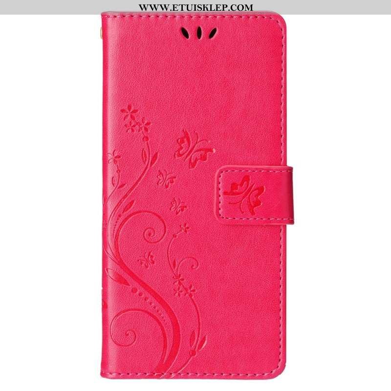 Etui Folio do iPhone 15 Plus Kwiaty I Motyle